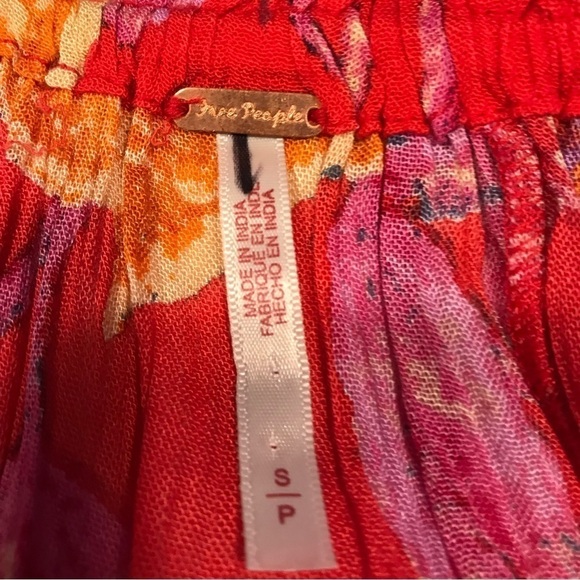 Free People fuscia floral off the shoulder long sleeve tunic - Picture 10 of 13